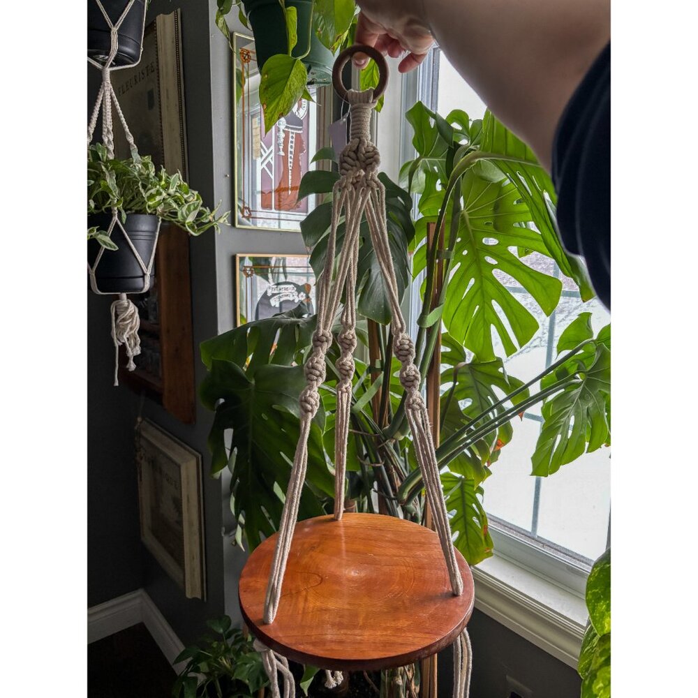 Abbott Collection Large Macrame Hanging Planter Shelf – Boho Plant Hanger